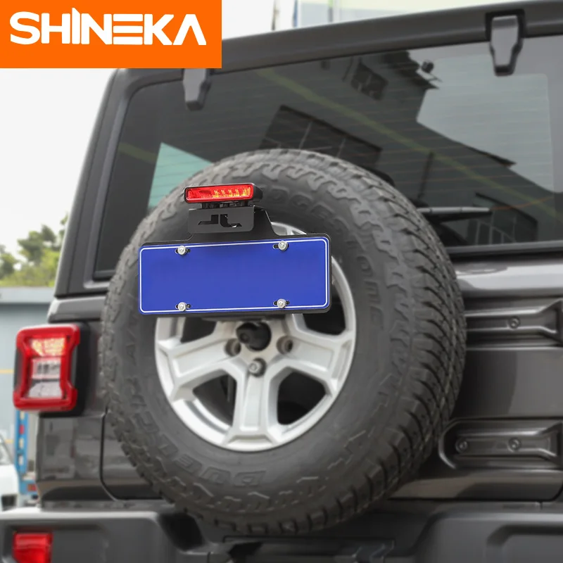 SHINEKA держатель для номерного знака, автомобильная задняя запасная шина, металлический кронштейн для номерного знака, держатель для Jeep Wrangler JL