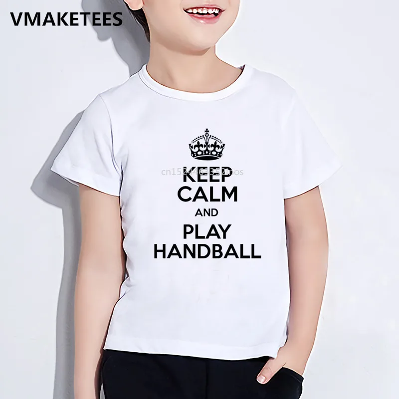 

Kids Summer Girls & Boys T shirt Children Keep Clam And Play Handball/Handebol Printed T-shirt Casual Baby Clothes,HKP468