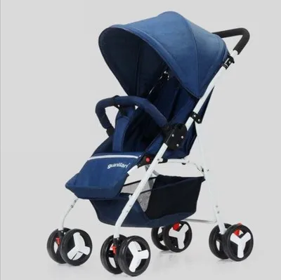 Детская коляска Сверхлегкий, портативный может сидеть откидная тележка детский зонт красивый пейзаж для детей коляска - Цвет: B Blue
