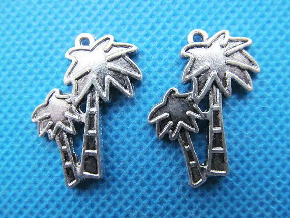 

15pcs 25mmx19mm Antique Silver tone/Antique Bronze Filigree PalmTree Pendant Charm/Finding,DIY Accessory