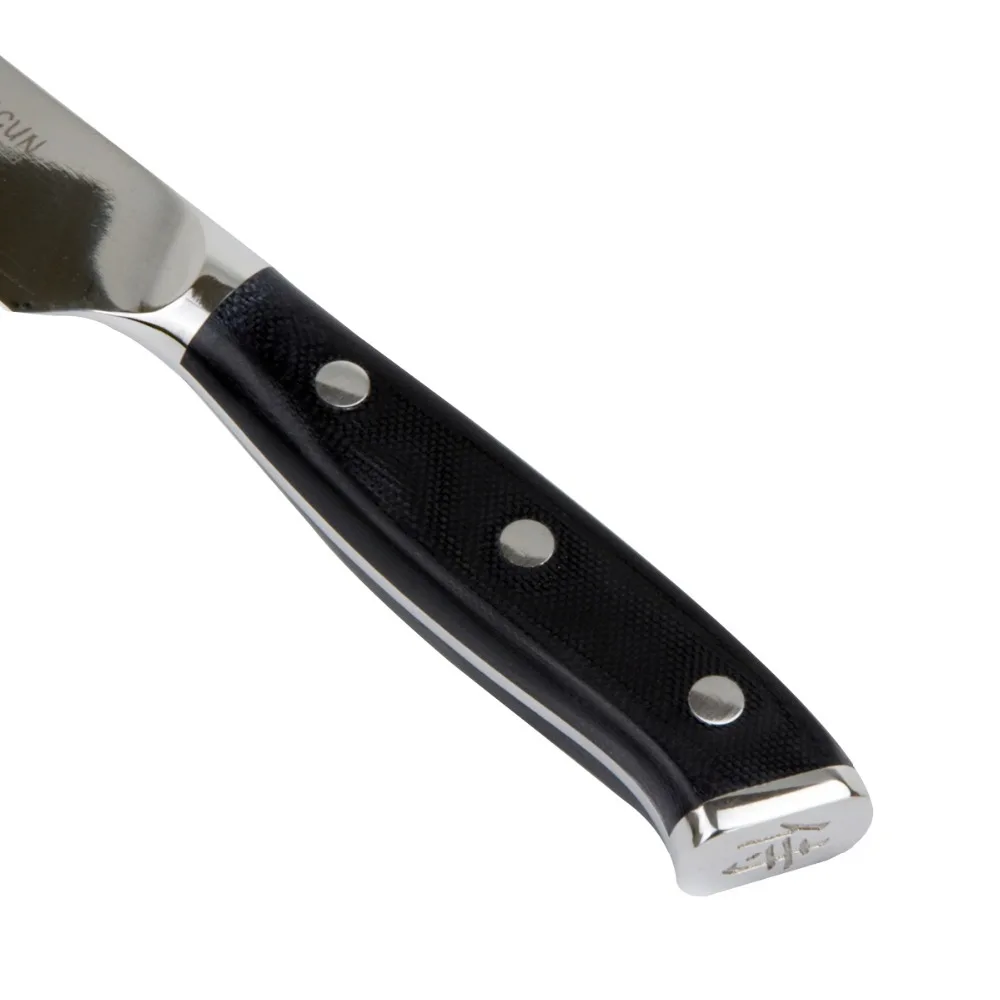 Utility Knife - 3 Layers AUS-10 Japanese High Carbon Stainless Steel Kitchen Knife - Ergonomic G10 Handle - 6'' (152mm) Utility Knife - 3 Layers AUS-10 Japanese High Carbon Stainless Steel Kitchen Knife - Ergonomic G10 Handle - 6'' (152mm)