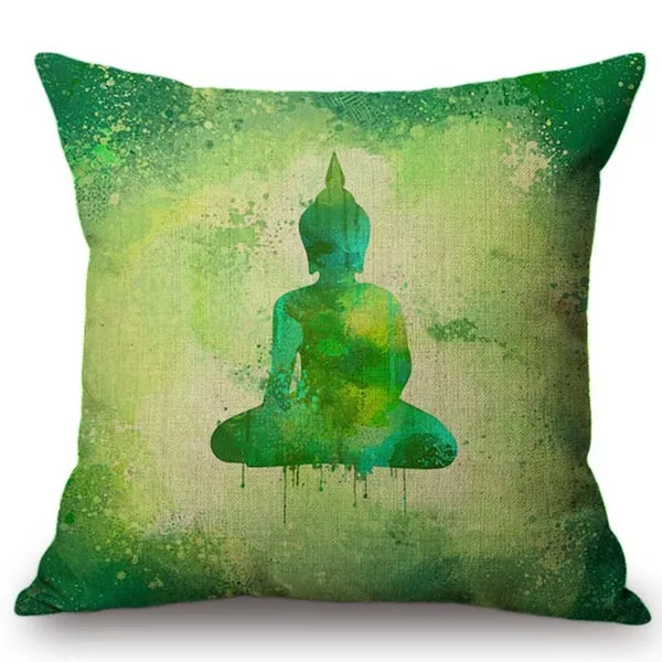Chinese Thailand Style Cushion Cover Buddha Art Vintage Throw Pillow Buddhism 