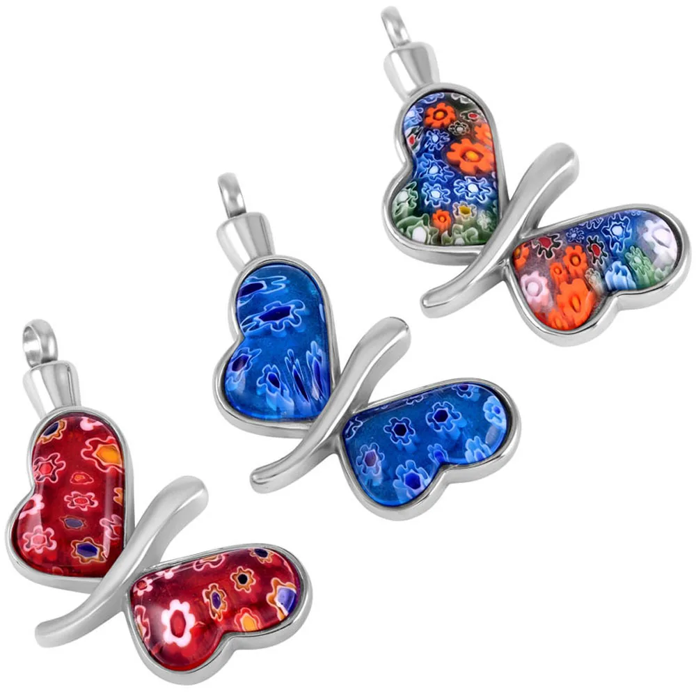 Animal Urn Flower Stone Memorial Butterfly Cremation Necklace Glass Ash Keepsake Funeral Jewelry | Украшения и аксессуары