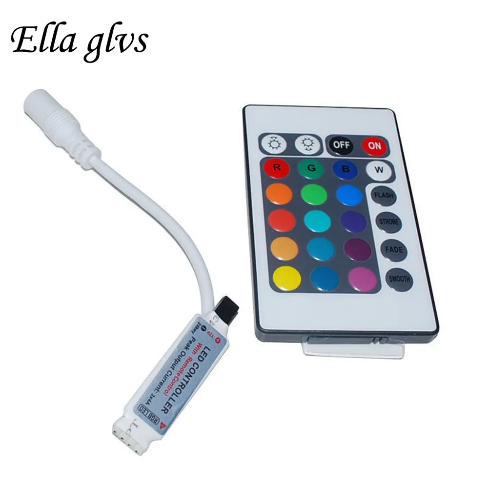 

Mini DC 12V 24Key RGB Controller IR Remote Controller With Remote Control Mini Dimmer For 3528/5050 RGB LED Strip Light
