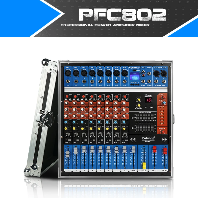 Fuluode 8 Channel Professional Mixer With power