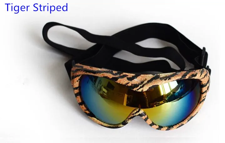 Роскошные лыжные очки для собак, большие лыжные очки для домашних животных, UV400, ультрафиолетовая защита, двойные линзы из поликарбоната, солнцезащитные очки, антизапотевающие очки для домашних животных - Цвет: Tiger striped