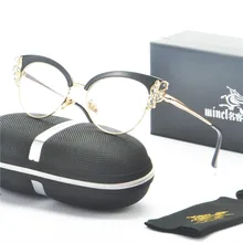 Новые цветные стразы очки «кошачий глаз» оправа Женская Сексуальная оправа брендовая дизайнерская оптическая оправа модные очки FML