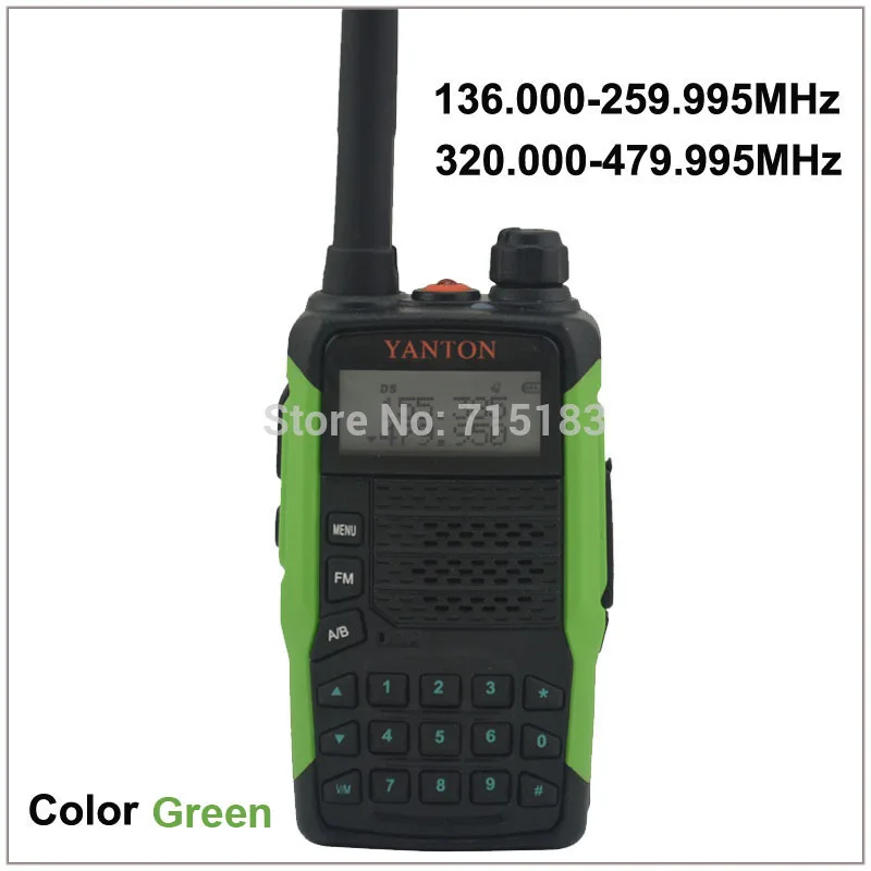 Dual Band FM Портативный двусторонней Радио YANTON GT-03 TX и RX и от 136.000-259.995 мГц и 320.000-479.995 мГц Цвет зеленый