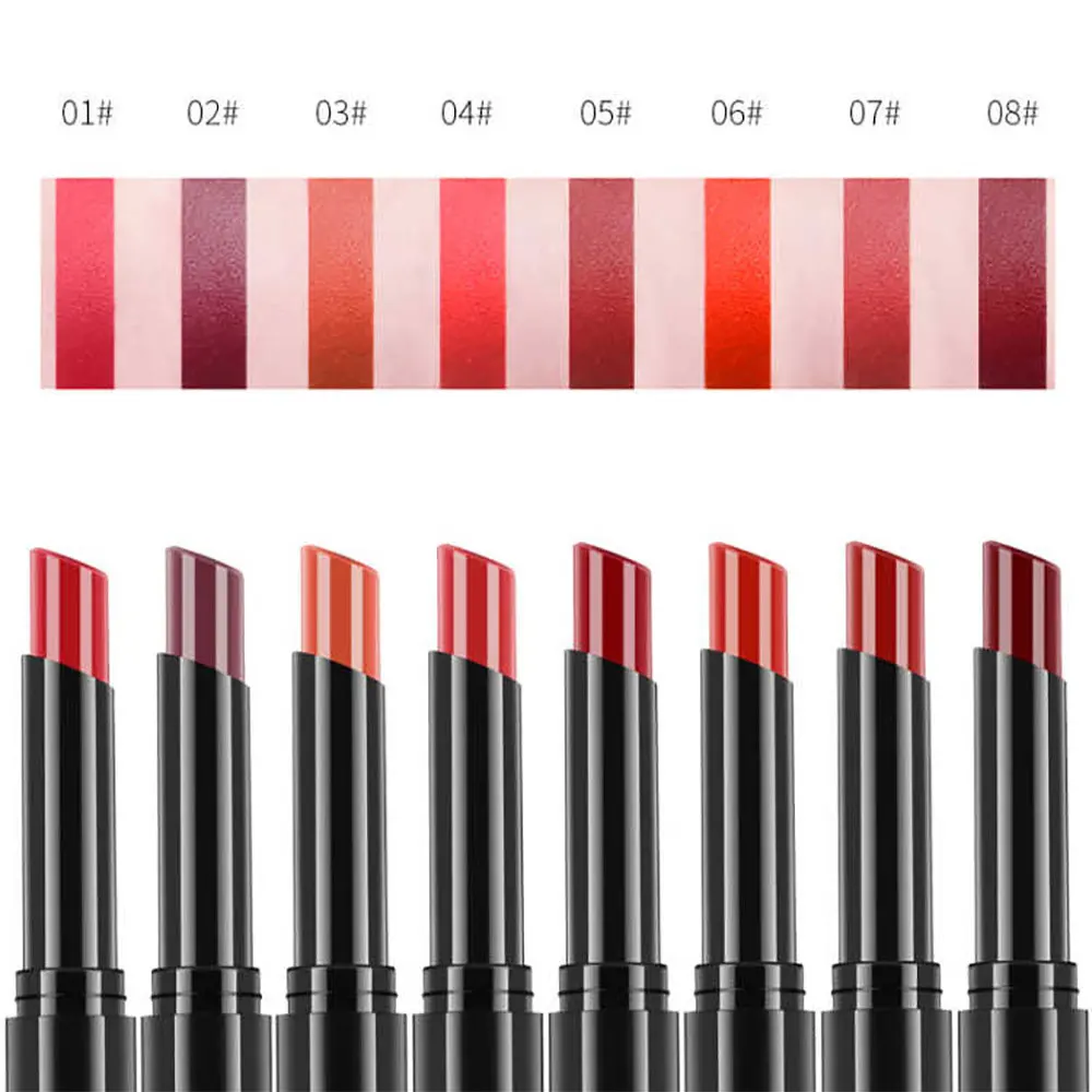 

Makeup Long Lasting Matte Lipstick Natural Long Lasting Lipstick Professional 8 Colors Red Pink Lip Tint Stick Woman Batom