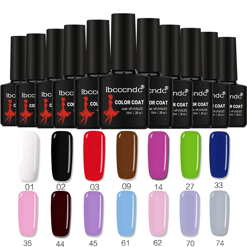 Ibcccndc брендовый гель для дизайна ногтей для женщин, долговечный, быстросохнущий, 10 мл, пигмент, цвет телесного вина, красный, белый, синий, УФ светодиодный Гель-лак