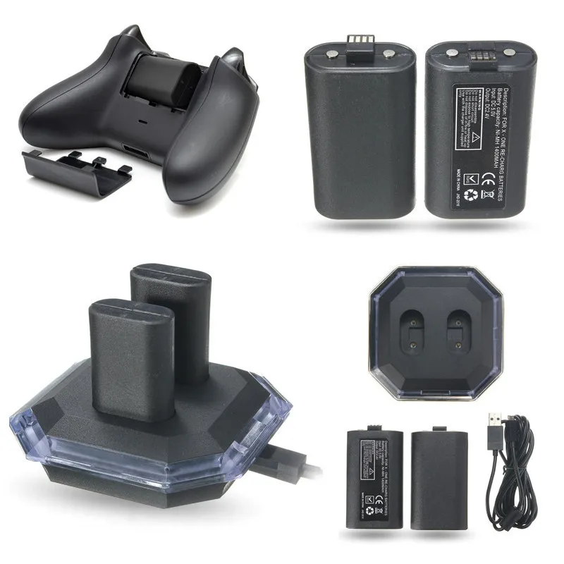 

Dual USB Charging Charge Dock Station Gamepad Charger + 2 Pieces Rechargeable Battery For XBOX ONE Controller Charge Kit