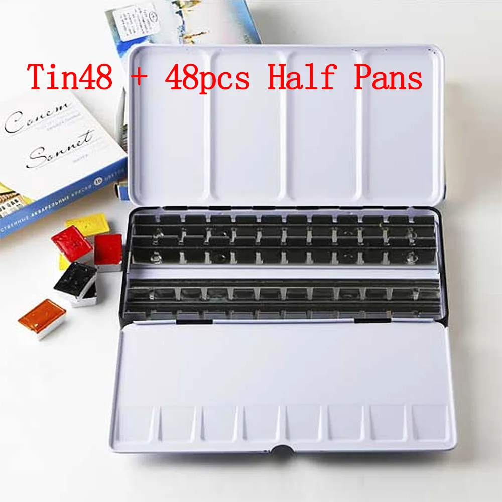 Tin48 + 48pcs Half Pans