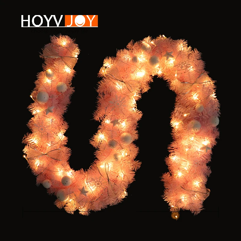 

LED artificial decoration vivid pink rattan leaves grass plant family holiday party Christmas garden party decoration HOYVJOY