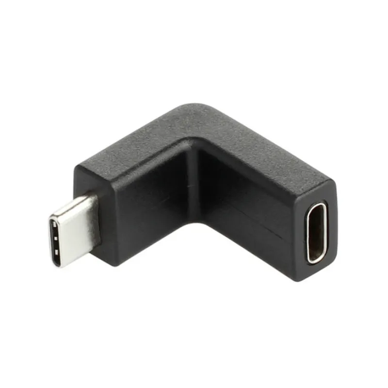 

90 Degree Right Angle USB Type C to Type-C Adapter Fast Charging Up to 10Gbps Male to Female USB-C for Samsung S8 S9 OnePlus 5