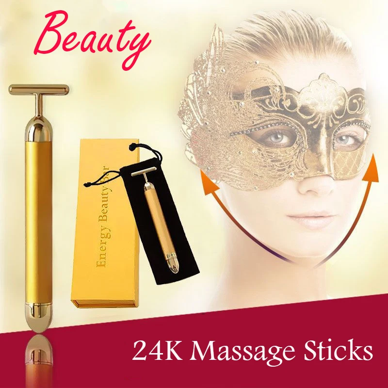 Energy beauty Bar 24K Gold Pulse укрепляющий массажер для лица ролик для лица Массажер средство для подтяжки кожи подтяжка палочка, разглаживающая морщины
