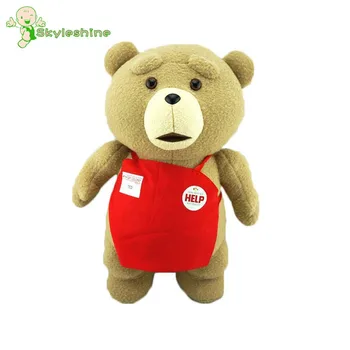

Skyleshine 48CM Movie Teddy Bear Plush Toys In Red Apron Ted Soft Stuffed Animals Dolls Christmas Gift#ML0110