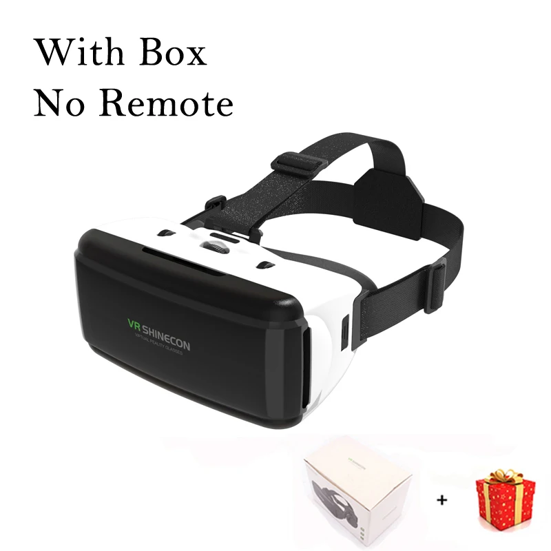 VR Shinecon G06 стерео вр видео смарт виар умные Очки виртуальной реальности 3D для iPhone Android смартфонов смартфона шлем игр дополненной телефона комплект видеоочки с экраном контролерами стекло дополненная линзы - Цвет: With Box No Remote