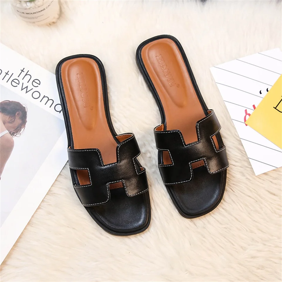 

Summer women's slipper fashion flat-bottomed ladies sandals and slippers outdoor sandals shoes women size 34-43