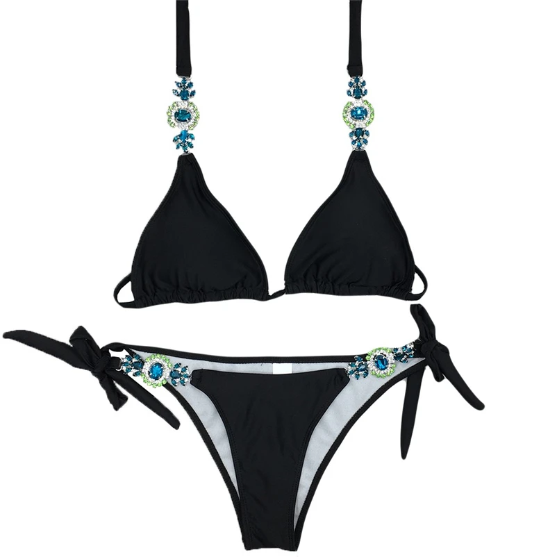 2018 New Sexy Bikinis Women Swimsuit High Waisted Bathing Suits Swim Halter Push Up Bikini Set Size Swimwear #FS#4JN22 (5)
