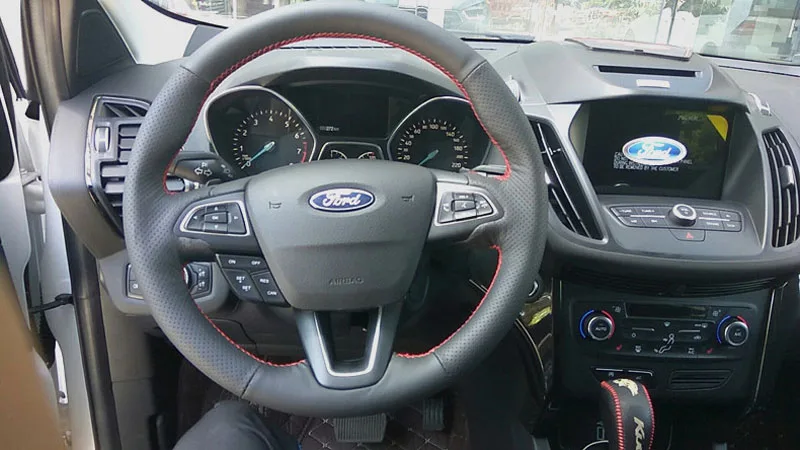 Capa para Volante de Carro em Couro Proteção para Focus 2020 com Remos de Câmbio Genuíno Kuga - Escape Ecosport 2 3 2020 11 genuíno, proteção para focus 2 3 2015