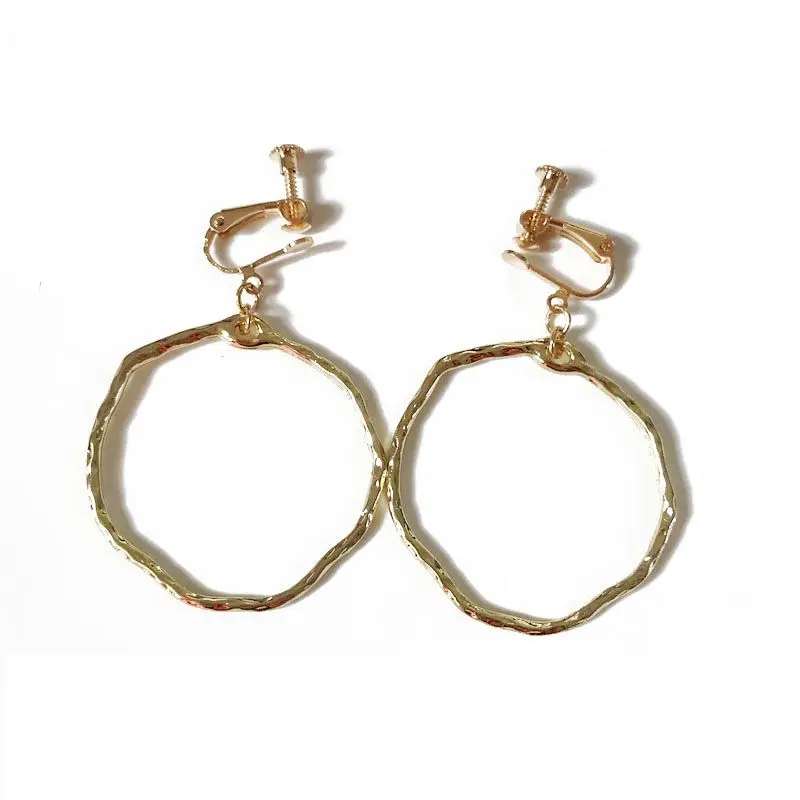 

Free Shipping Geometric Hammered Alloy Clip Earring