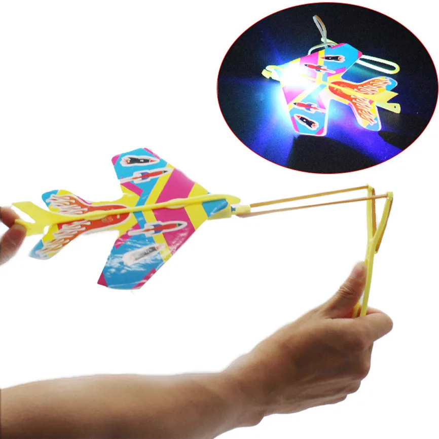 DIY флэш-эжектор циклотрон светильник самолет Рогатка самолет для детей подарок игрушки 20*16 см Sep#3