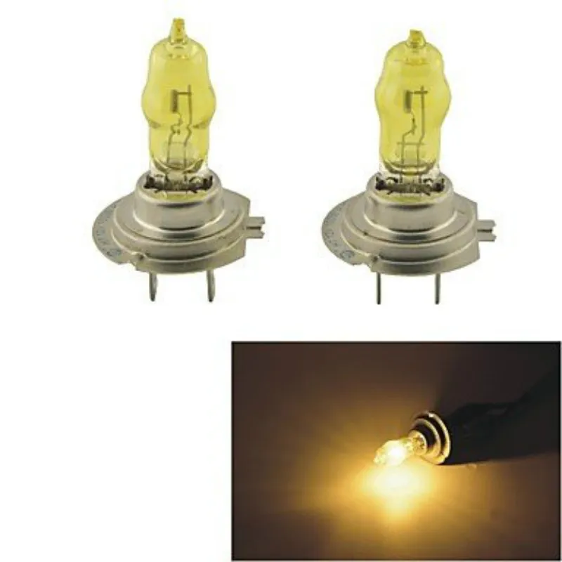 2 X H7 12v 100w 3000k Xenon Golden Yellow Auto Head Light Bulb Fog