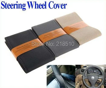 

Popular DIY Car Steering Wheel Cover Artificial Leather Hand Sewing with Needle and Thread Black Beige Gray for choice Brand New