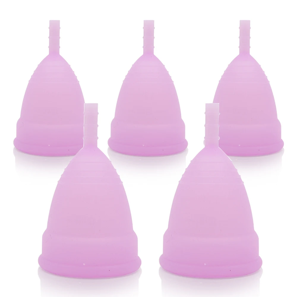 

5Pcs Menstrual Cup Medical Grade Silicone Female Hygiene Period Cups Lady Menstrual Cup De Silicona Medica S L Size