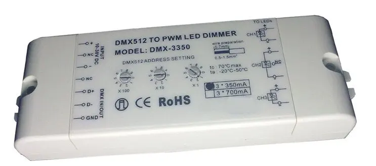 DMX512 декодера(постоянный ток); 3 выходной канал