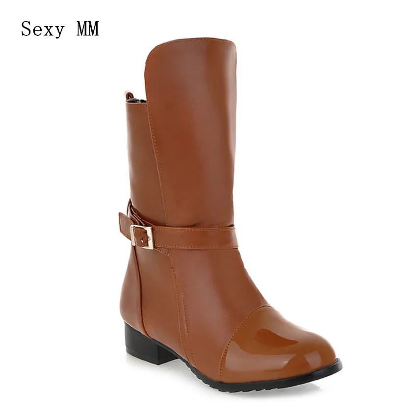 

Spring Autumn Winter Hoof Low Heel Mid-Calf Boots Women Shoes Short Boots botas femininas Plus Size 34-40.41,42,43 High Quality