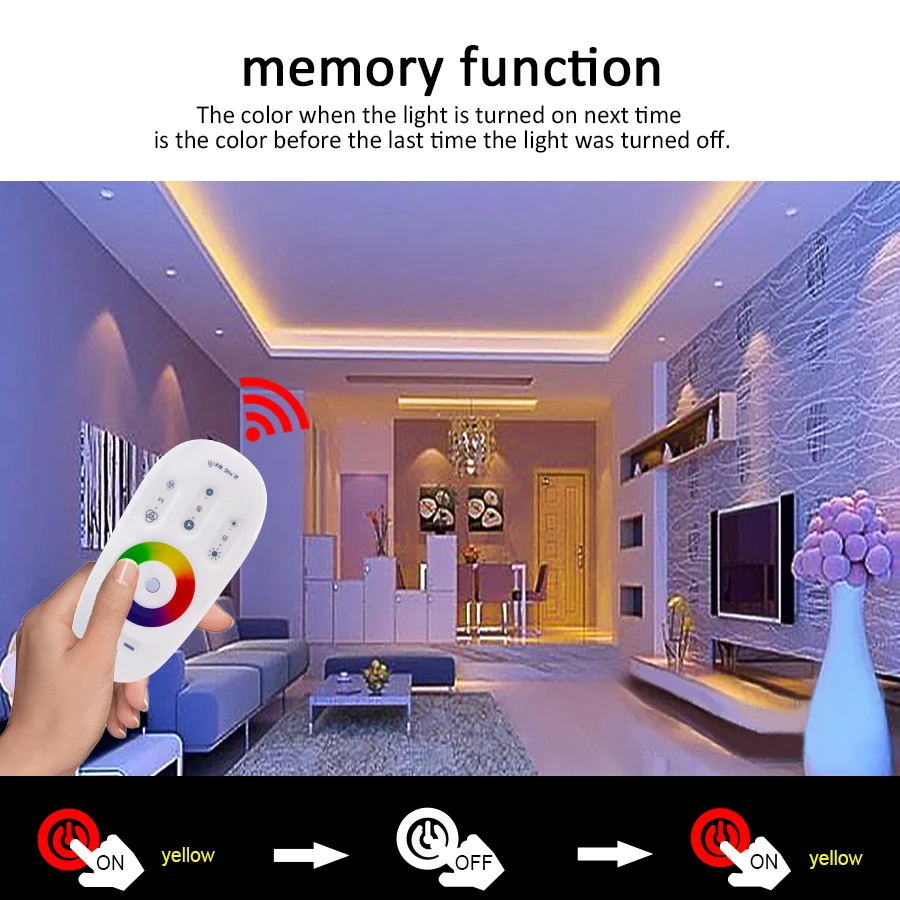EeeToo сенсорный экран LED RGB/RGBW контроллер 2 4G DC 12 24V Беспроводной RF пульт