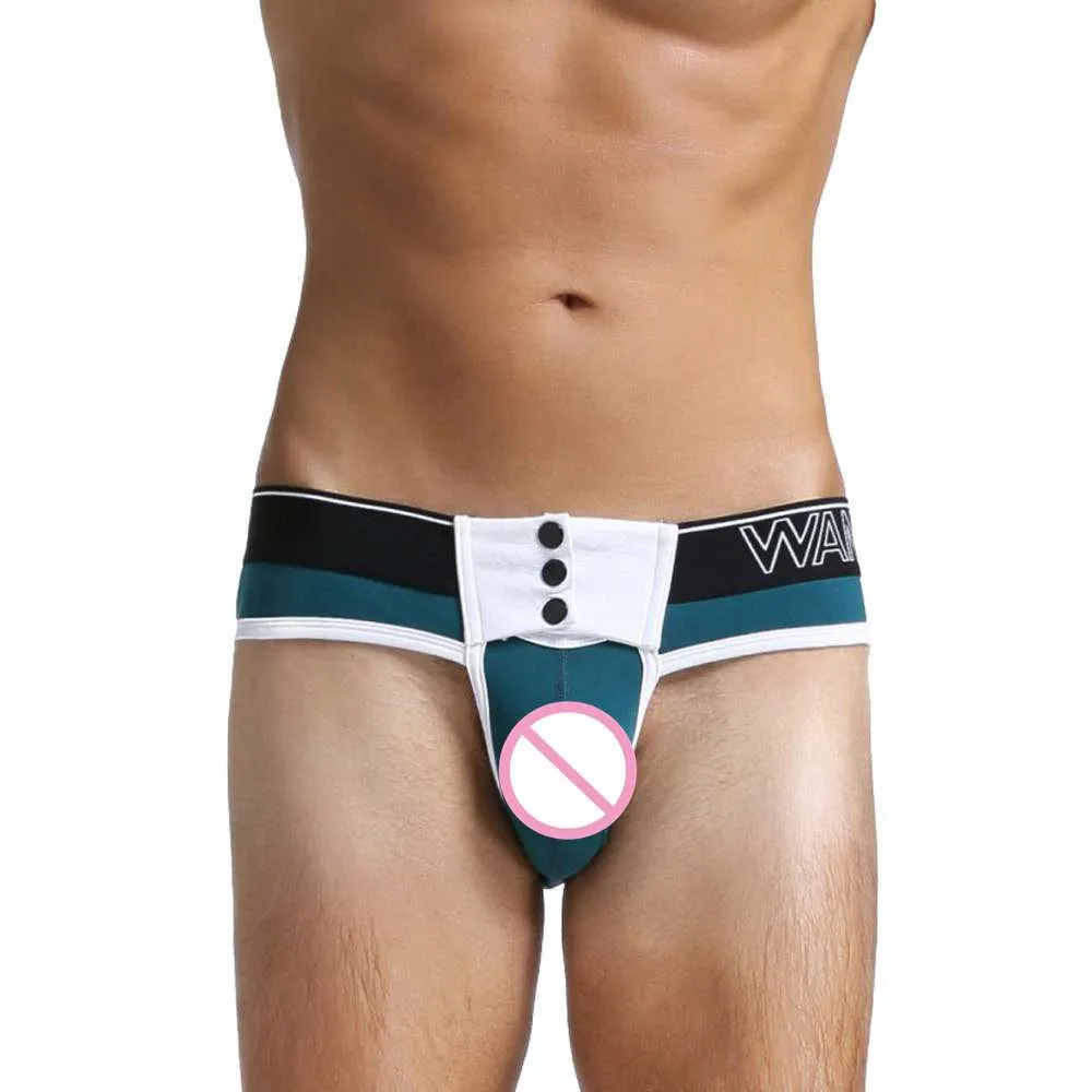 

WJ 2018 Men Sexy button Underwear briefs Sexy Male Panties Shorts Underpants Soft Breathable Briefs Panties ropa interior hombre