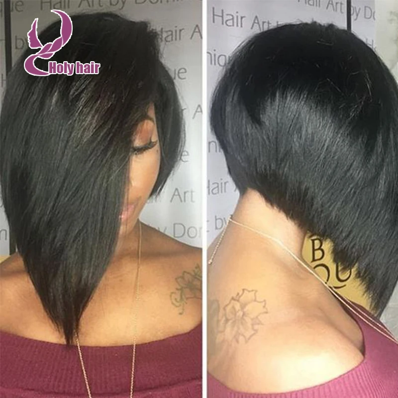 Cortes De Pelo Corto En Capas Bob Pelucas Para Las Mujeres Negras Del Pelo Humano Recto Ful Encaje Virginal Brasileno Corto Bob Peluca De Pelo Corto Bob Peluca Hair Dying Hair Clip Wighair Leopard