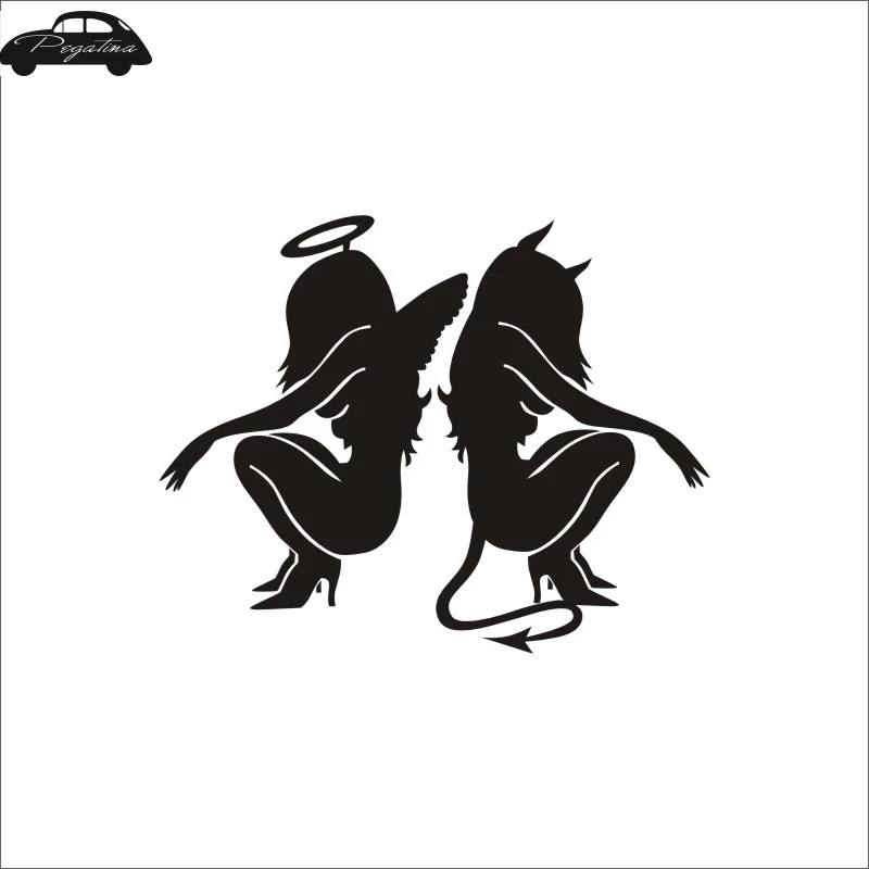 

Pegatina Angels and Demons Decal Funny Car Sticker Window Humor Bumper Motorcycle Car Decor Vinyl