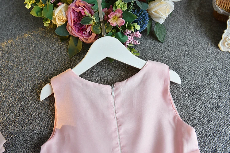 girl beach floral dresses girls pink tutu frill dance princess dress kids summer clothes sleeveless ruffle flounce party cloth (10)