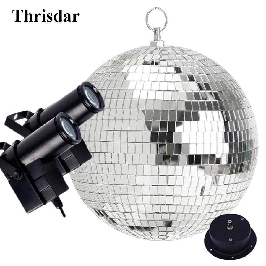 Thrisdar D30CM 12 &quotотражающий стеклянный шар света Диско Зеркальный Шар с мотором и 2 шт