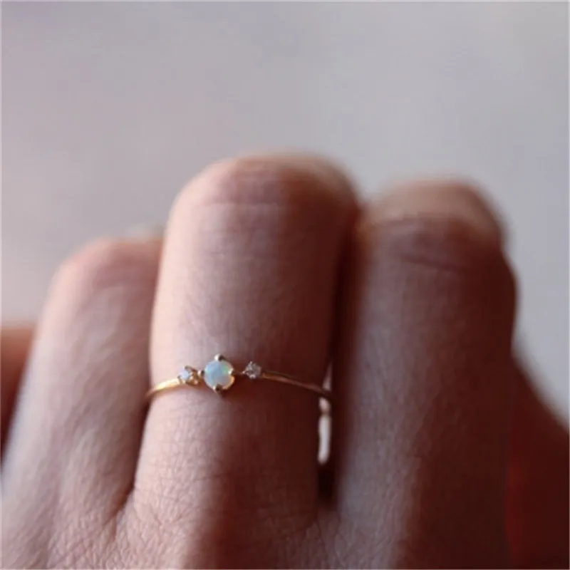 Romad Simple Pink Fire Opal Engagement Ring For Women Valentine S Day Gift Aaaaa Cz Thin Dainty Promise Wedding Rings R5 Wedding Bands Aliexpress