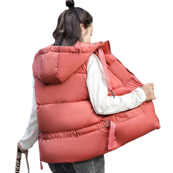 

Women Winter Vest Casual Autumn Warm Thicken Cute Short Sleeveless Waistcoat Female Cotton Padded Outwear Vest 3 Colors CM865