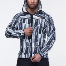 Новая спортивная рубашка мужская на молнии с капюшоном футболки спортивная одежда спортивный топ мужская спортивная куртка для бега