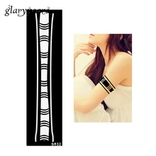 1 шт хна Татуировка трафаретная полоска браслет шаблон дизайн цветной рисунок рука боди-арт Татуировка трафаретная наклейка безболезненная S632