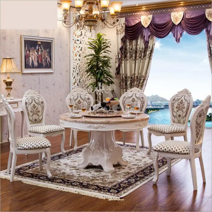 Modern Style Italian Dining Table, 100% Solid Wood Italy Style Luxury round Dining Table set o1114 Modern Style Italian Dining Table, 100% Solid Wood Italy Style Luxury round Dining Table set o1114