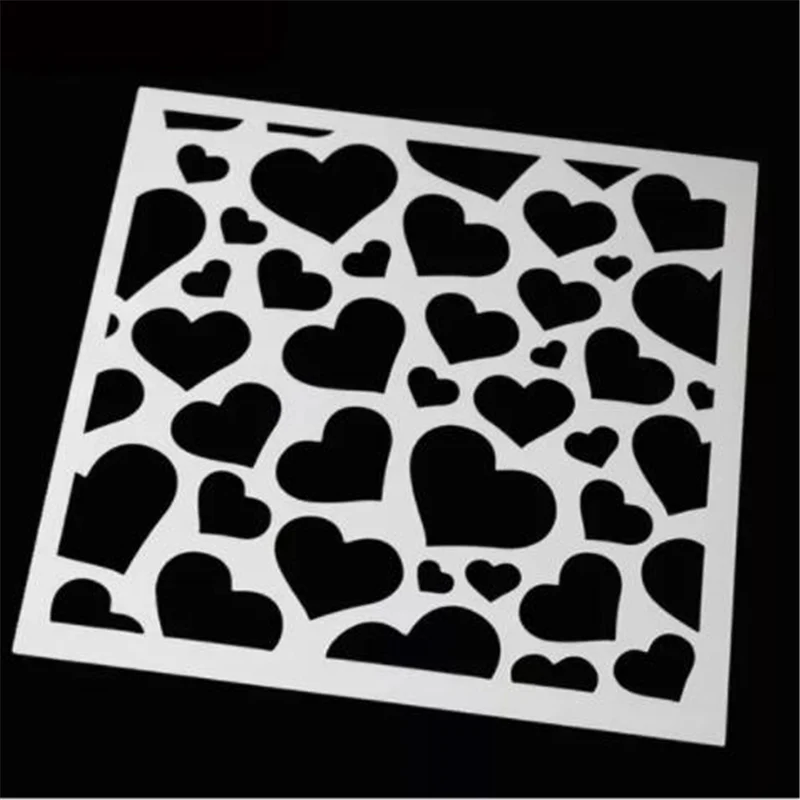

Plastic Heart-shaped Craft Layering Stencils For Walls Painting Scrapbooking Decor Embossing Paper Card Template Printing Mold