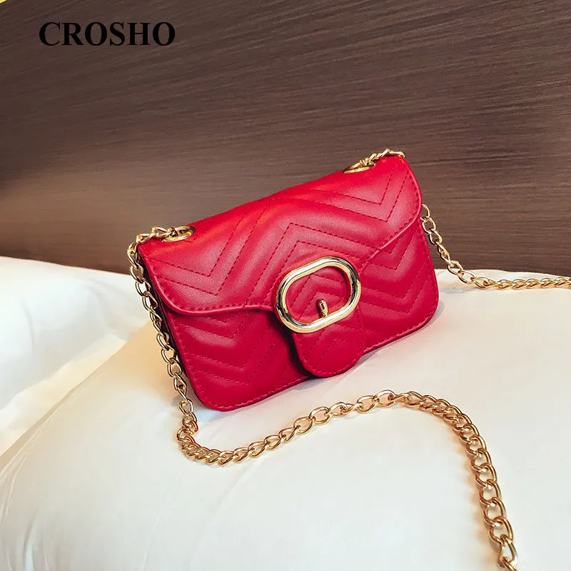 CROSHO Stylish Lacing Chain with Mini Bag on One Shoulder Messenger Bags