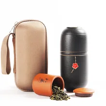 Портативный дорожный чайный набор керамический кунг-фу чай японский стиль кружка чашка Открытый с сумкой чайник церемония черный чайник красный цветок