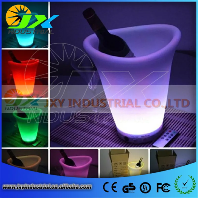 

2014 fashion design plastic champagne led ice bucket for barware / decoration,color changing and unique led furniture wholesale