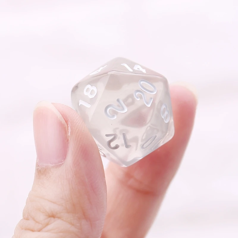 Set Of 7 Sided Polyhedral Dice For RPG Dungeons & Dragons DND D&D D4-D20 Clear