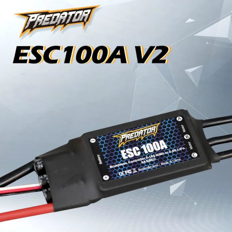 

FMSRC ESC 100A V2 with 5A SBEC Speed Controller Brushless 2s -6S for Airplane Model Plane Drone Boat Car Helicopter Spare Parts