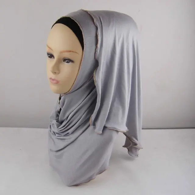 M23 высокое качество цепи Джерси-шарф шаль Хиджаб Женский шарф/шарфы 180*80 см 10 шт./партия можно выбрать цвета