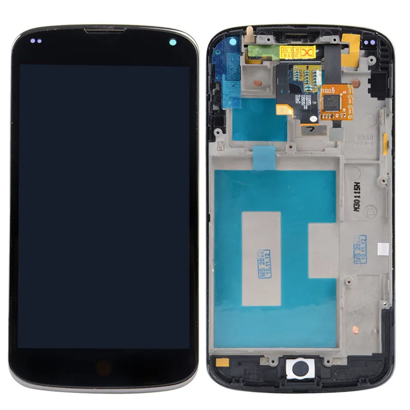 New 4 6 LCD Display Touch Digitizer Frame Screen For LG Google Nexus 4 E960 VA233